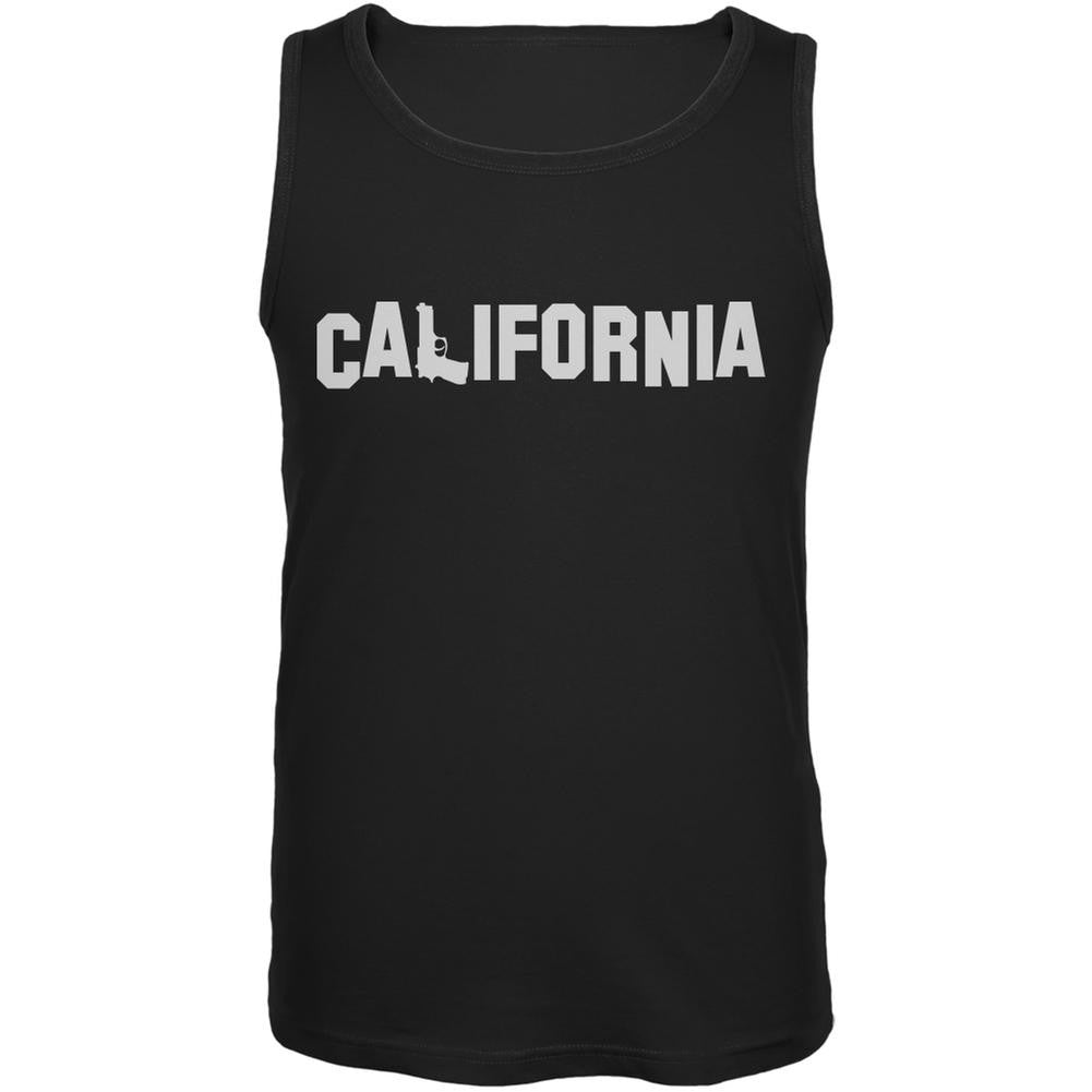 California Pistol Black Adult Tank Top Men's Tank Tops Old Glory 2XL Black 