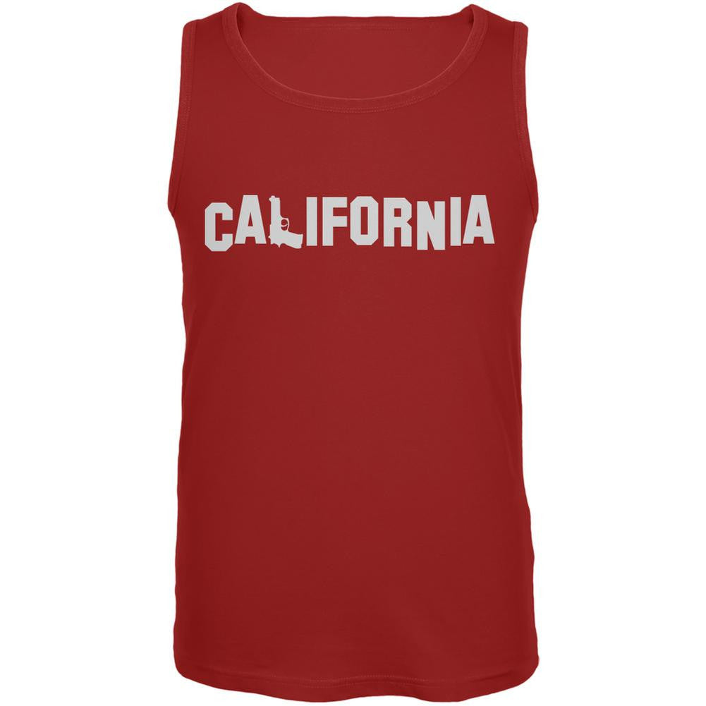 California Pistol Red Adult Tank Top Men's Tank Tops Old Glory 2XL Red 