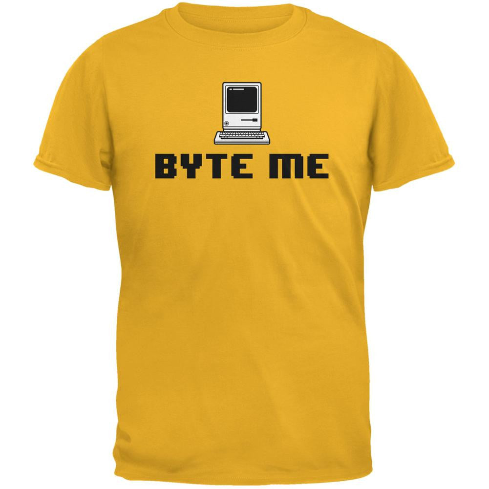 Byte Me Gold Adult T-Shirt Men's T-Shirts Old Glory 2XL Yellow 