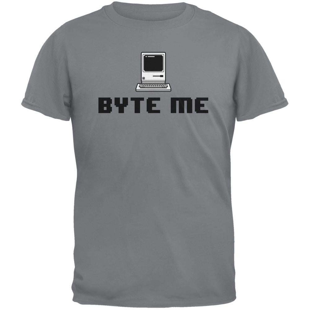 Byte Me Storm Grey Adult T-Shirt Men's T-Shirts Old Glory 2XL Grey 