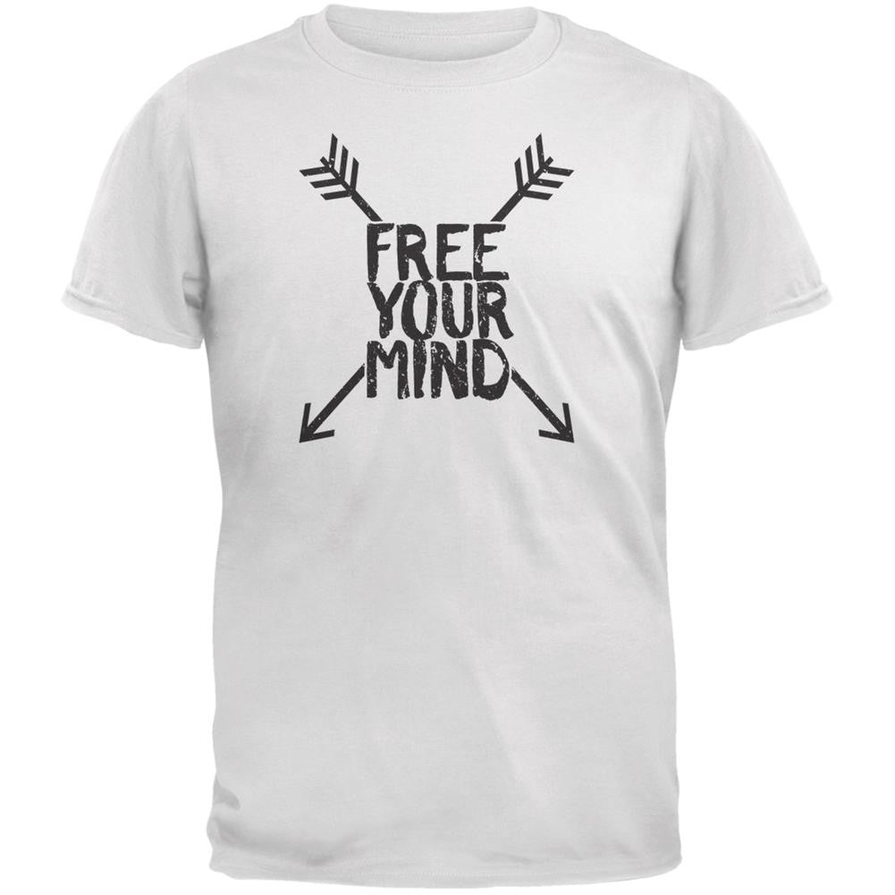 Free Your Mind White Adult T-Shirt Men's T-Shirts Old Glory 2XL White 