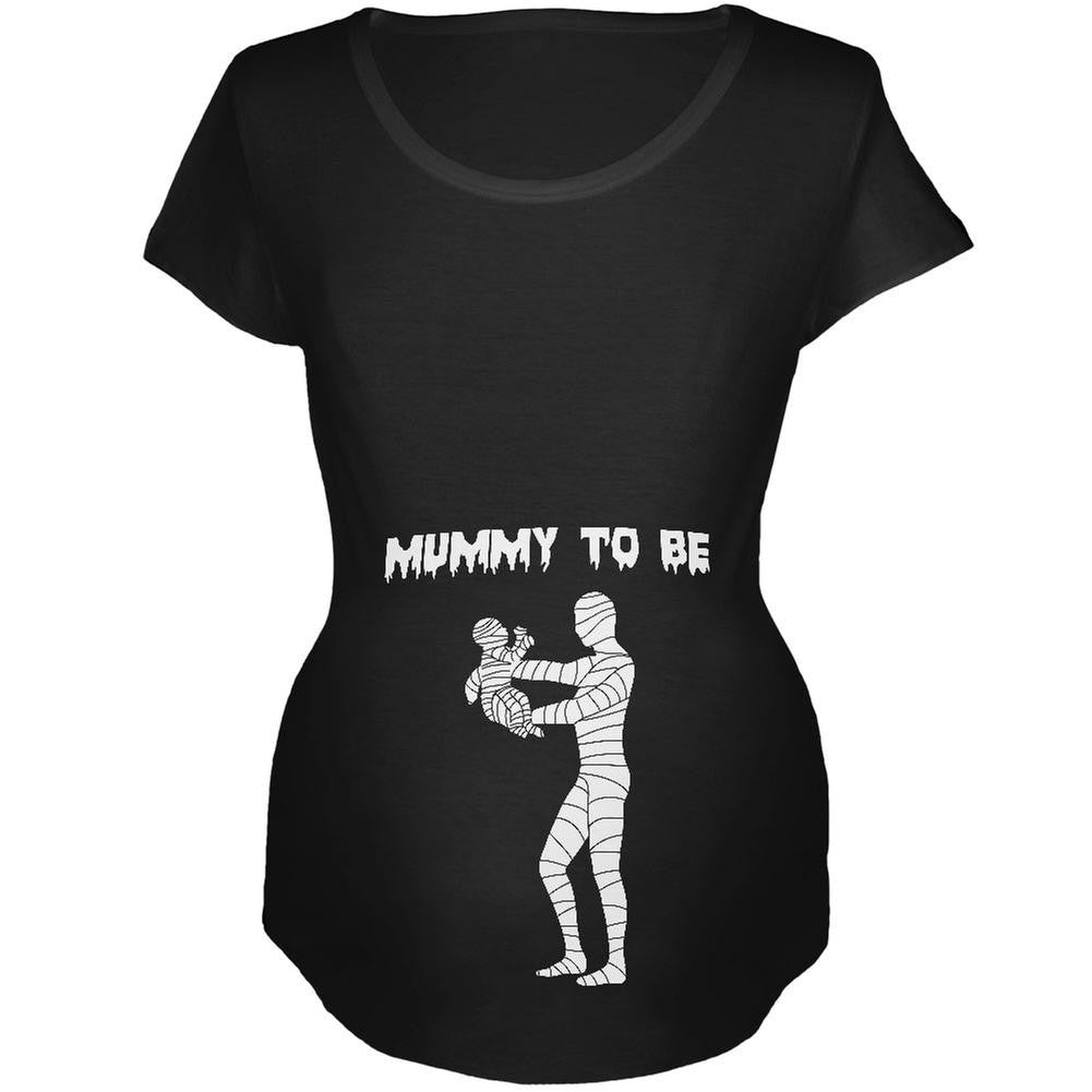 Halloween Mommy Mummy To Be Black Maternity Soft T-Shirt Maternity T-Shirts Old Glory 2XL Black 