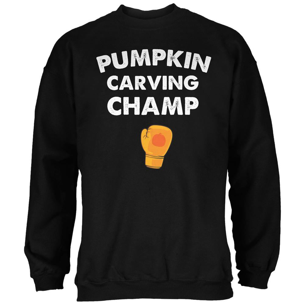 Halloween Pumpkin Carving Champ Black Adult Sweatshirt Men's Sweatshirts Old Glory 2XL Black 