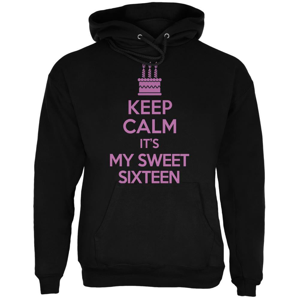 Keep Calm Sweet 16 Black Adult Hoodie Men's Hoodies Old Glory 2XL Black 