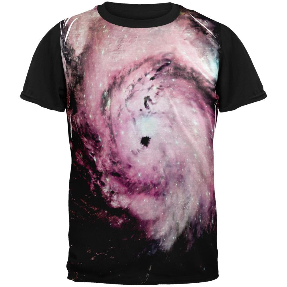 Galactic Hurricane Adult Black Back T-Shirt Men's T-Shirts Old Glory SM White 