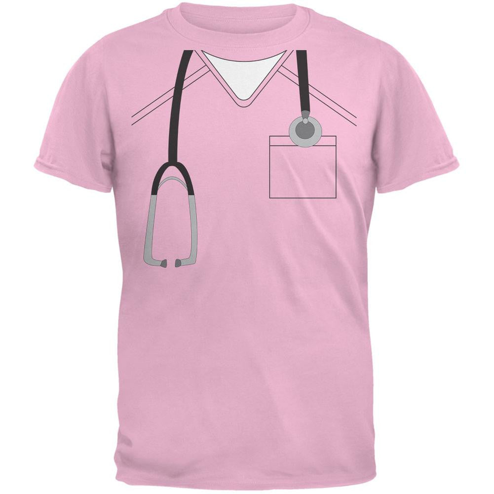 Halloween Doctor Scrubs Costume Light Pink Youth T-Shirt Youth T-Shirts Old Glory LG Pink 