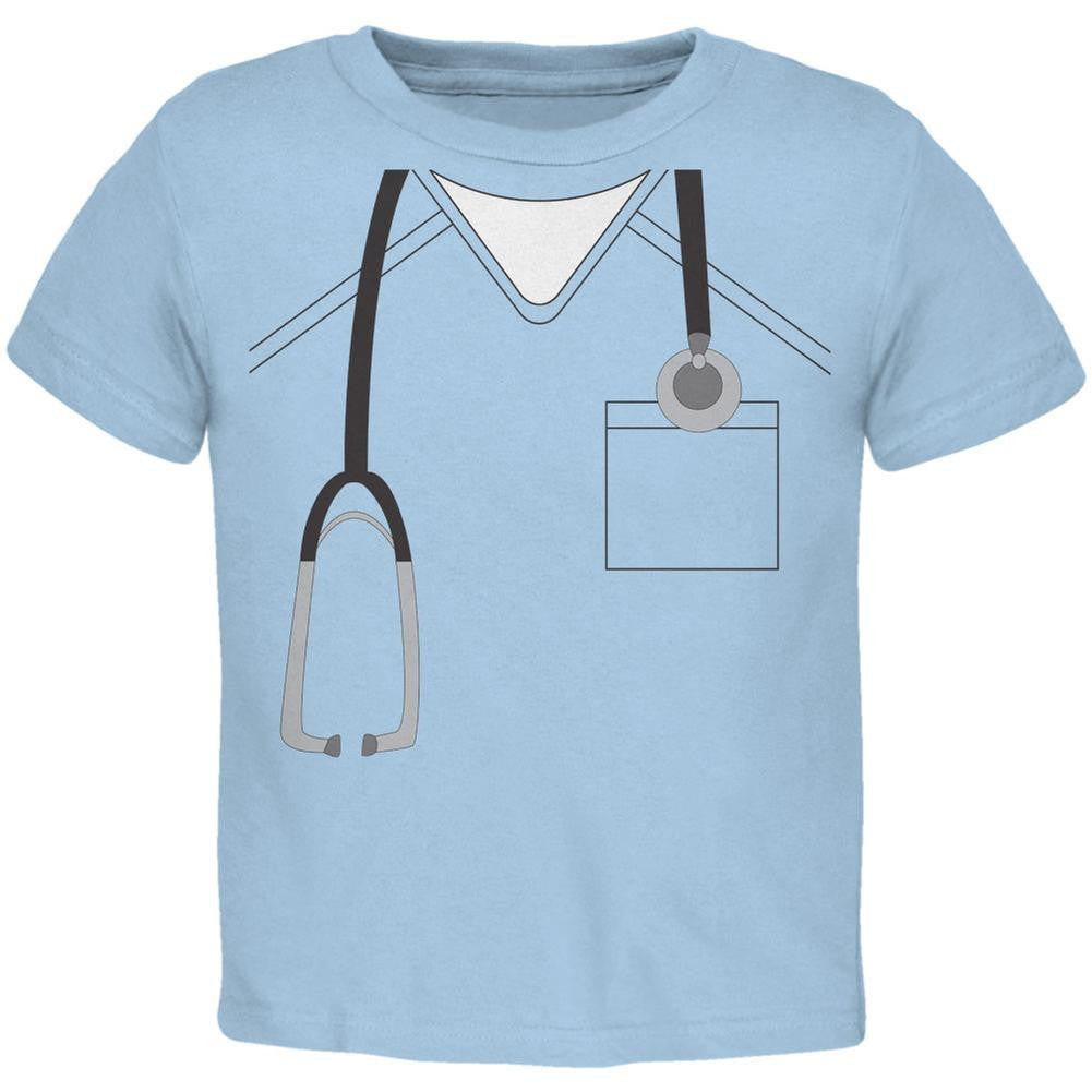 Halloween Doctor Scrubs Costume Light Blue Toddler T-Shirt Toddler T-Shirts Old Glory 2T Blue 