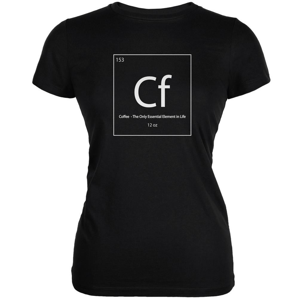 Coffee Periodic Table Black Juniors Soft T-Shirt Juniors T-Shirts Old Glory 2XL Black 