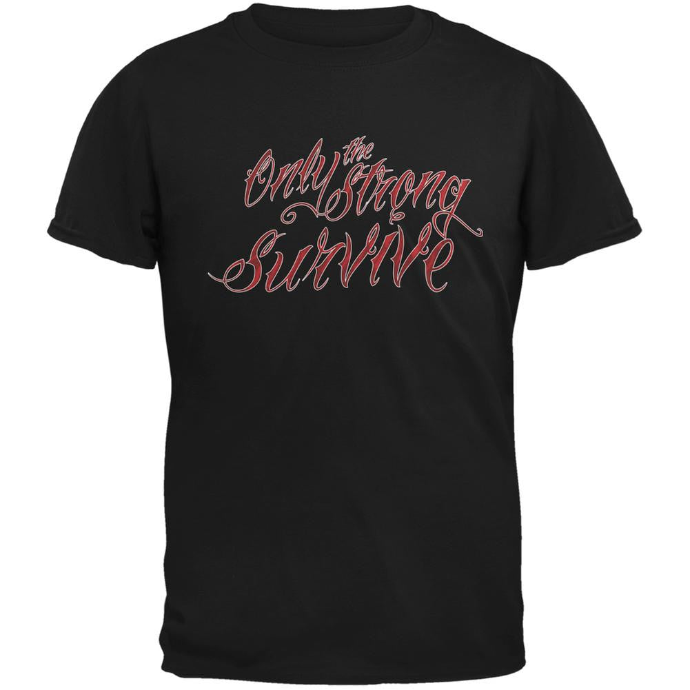 Only the Strong Survive Black Adult T-Shirt Men's T-Shirts Old Glory 2XL Black 