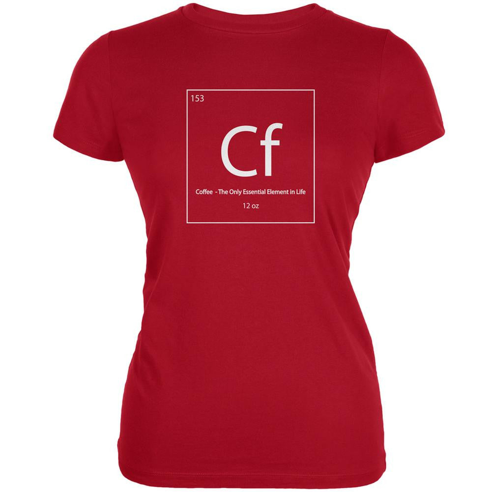 Coffee Periodic Table Red Juniors Soft T-Shirt Juniors T-Shirts Old Glory 2XL Red 