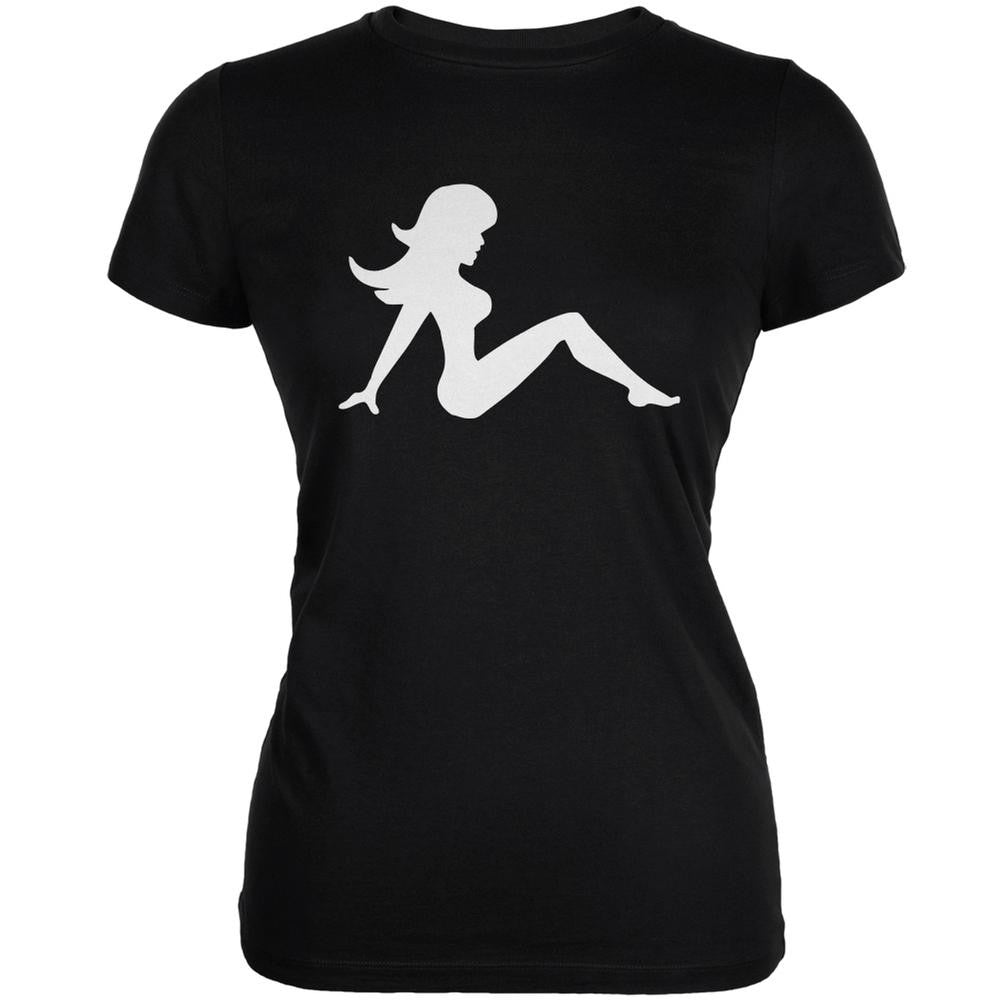 Mudflap Girl Silhouette Black Juniors Soft T-Shirt Juniors T-Shirts Old Glory 2XL Black 