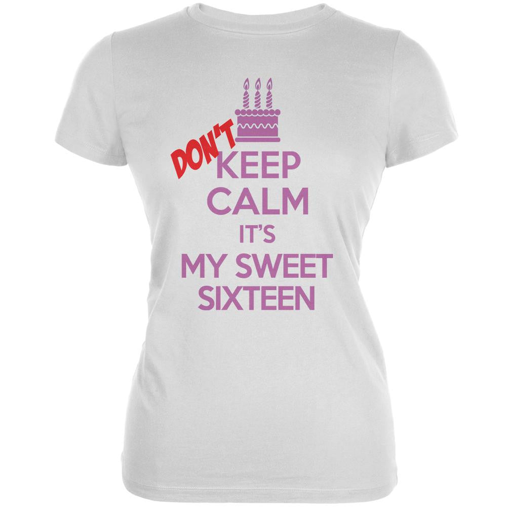 Don't Keep Calm Sweet 16 White Juniors Soft T-Shirt Juniors T-Shirts Old Glory 2XL White 