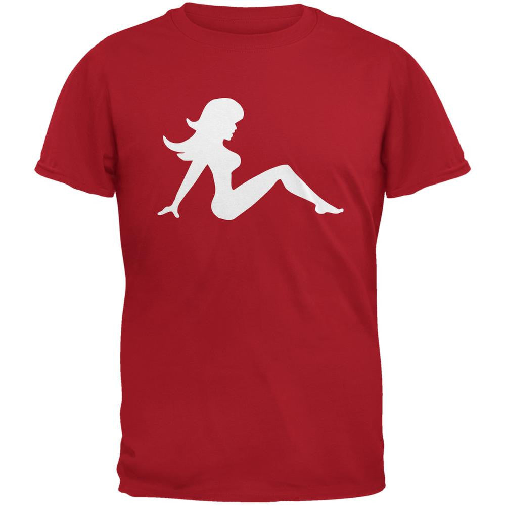 Mudflap Girl Silhouette Red Adult T-Shirt Men's T-Shirts Old Glory 2XL Red 