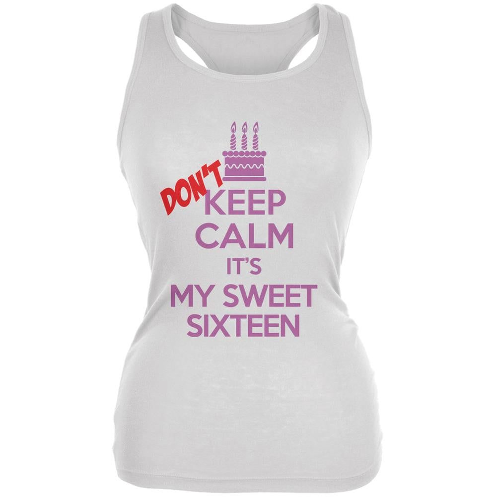 Don't Keep Calm Sweet 16 White Juniors Soft Tank Top Juniors Tank Tops Old Glory 2XL White 