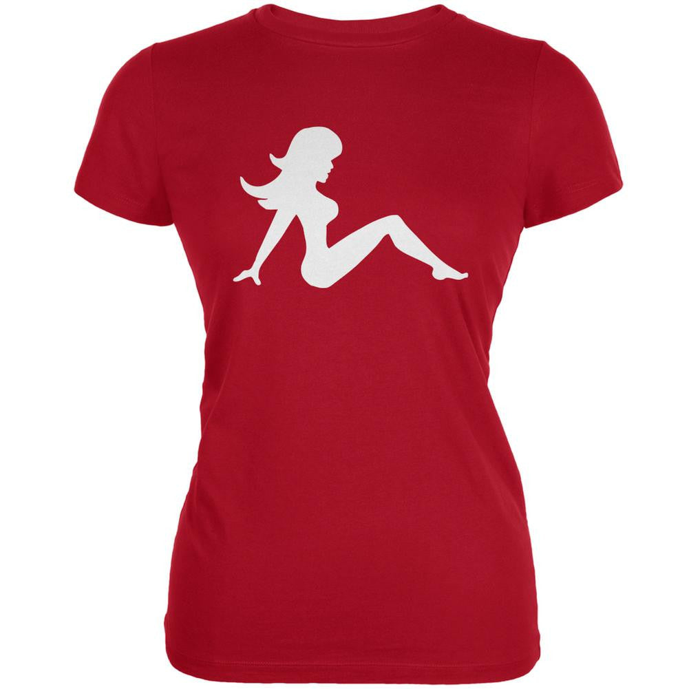 Mudflap Girl Silhouette Red Juniors Soft T-Shirt Juniors T-Shirts Old Glory 2XL Red 