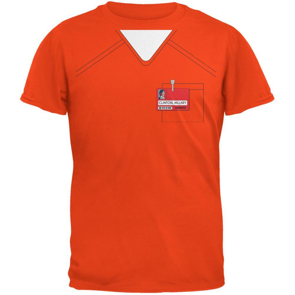 Halloween Election Hillary Clinton Prison Costume Orange Adult T-Shirt Men's T-Shirts Old Glory 2XL Orange 