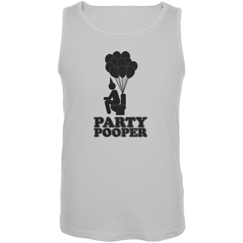 Funny Party Pooper White Adult Tank Top Men's Tank Tops Old Glory 2XL White 