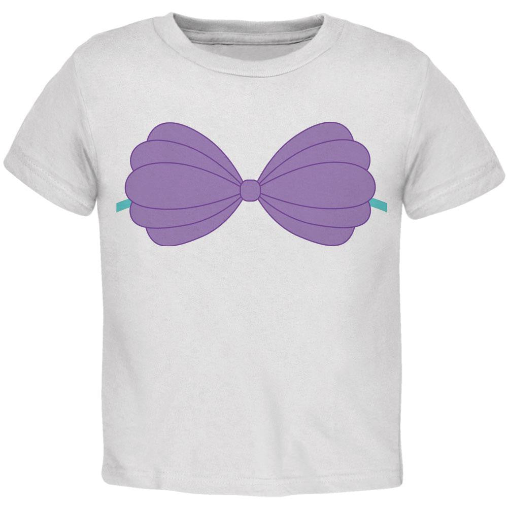 Halloween Purple Shell Bra Costume White Toddler T-Shirt Toddler T-Shirts Old Glory 2T White 