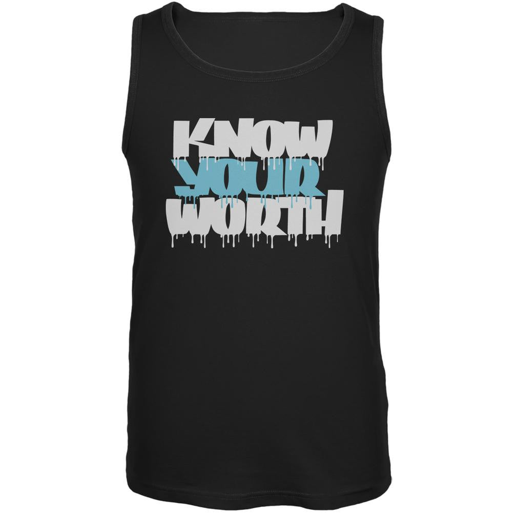 Know Your Worth Black Adult Tank Top Men's Tank Tops Old Glory 2XL Black 