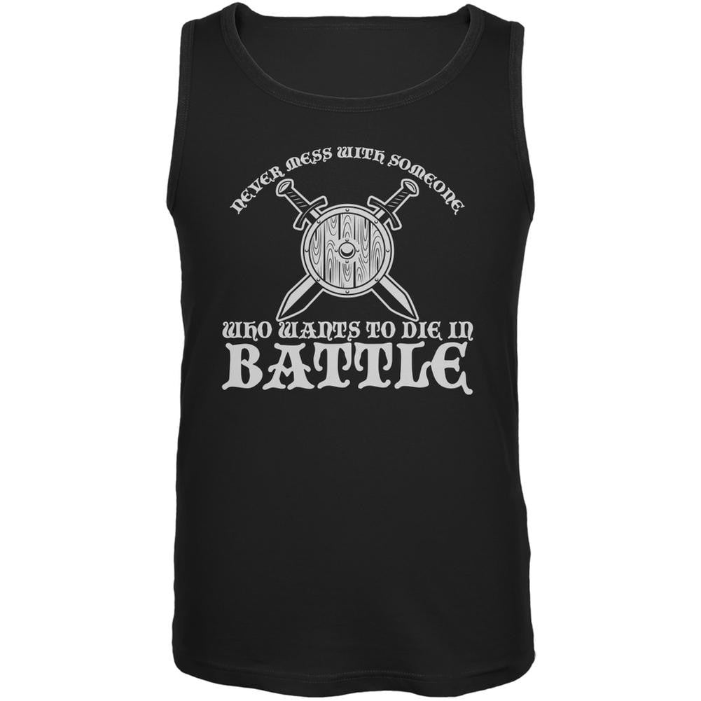 Die In Battle Black Adult Tank Top Men's Tank Tops Old Glory 2XL Black 