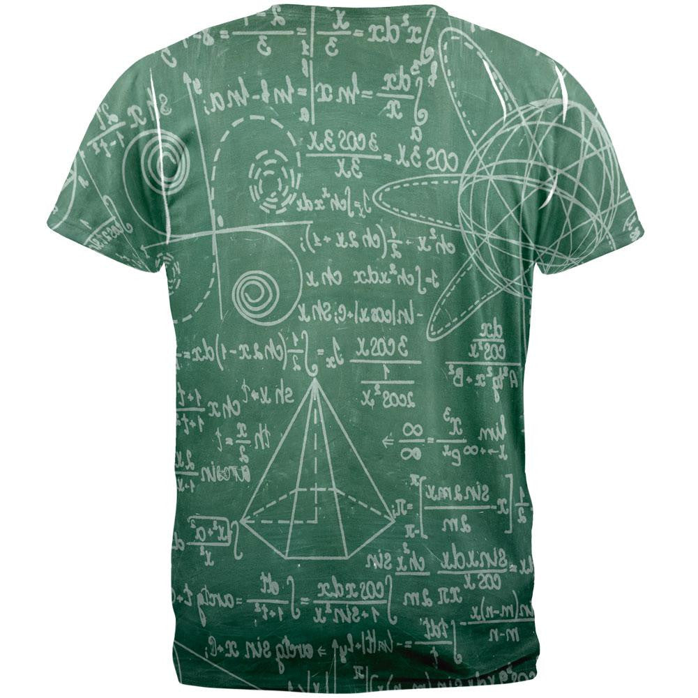 Math Geek Formulas Chalkboard All Over Adult T-Shirt Men's T-Shirts Old Glory   