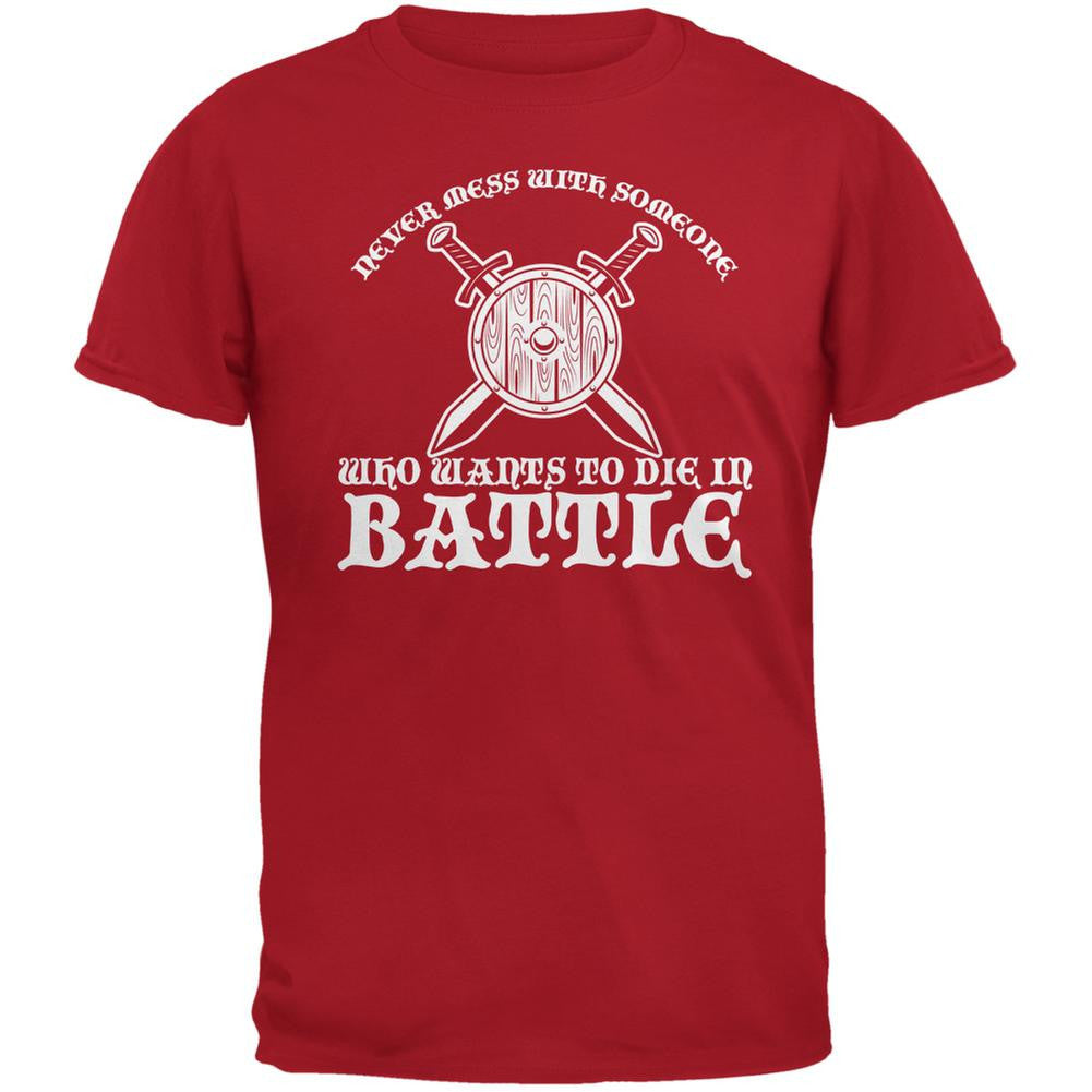 Die In Battle Red Adult T-Shirt Men's T-Shirts Old Glory 2XL Red 