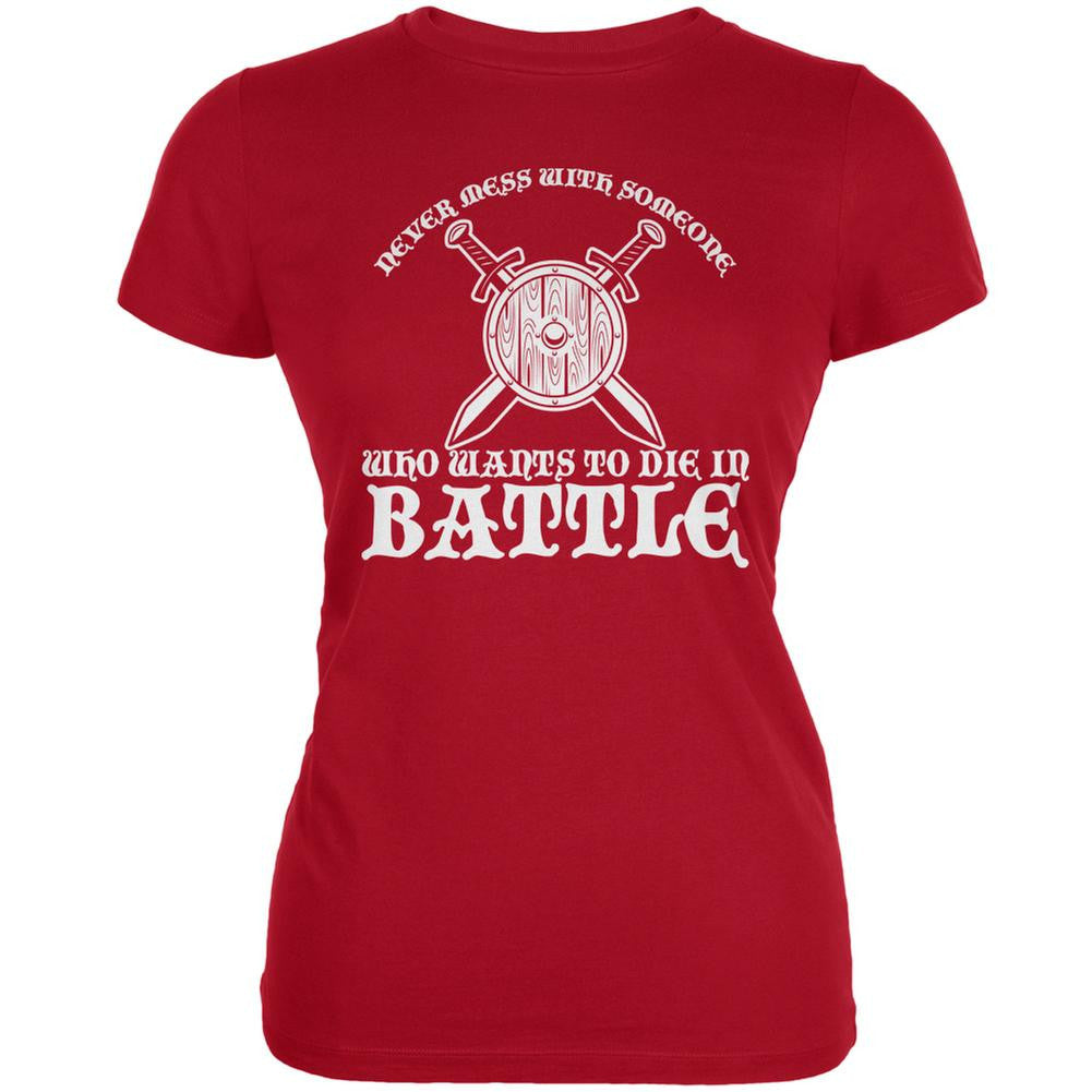 Die In Battle Red Juniors Soft T-Shirt Juniors T-Shirts Old Glory 2XL Red 