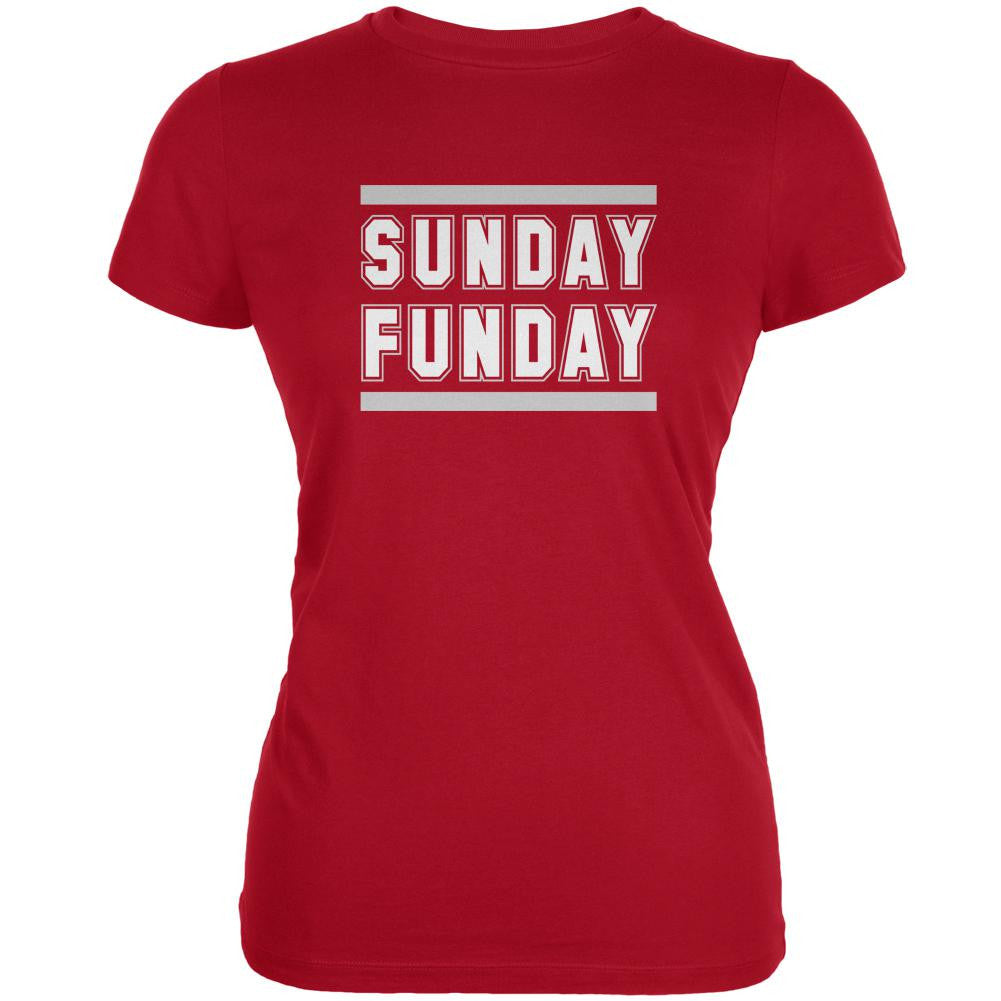 Sunday Funday Atlanta Red Juniors Soft T-Shirt Juniors T-Shirts Old Glory 2XL Red 
