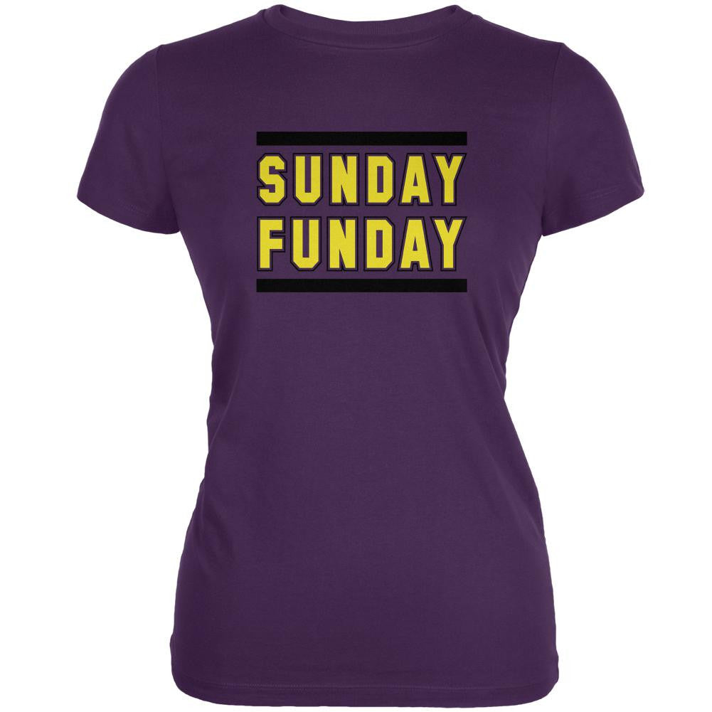 Sunday Funday Baltimore Purple Juniors Soft T-Shirt Juniors T-Shirts Old Glory 2XL Purple 