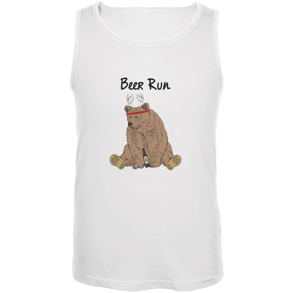 Beer Run White Adult Tank Top Men's Tank Tops Old Glory SM White 
