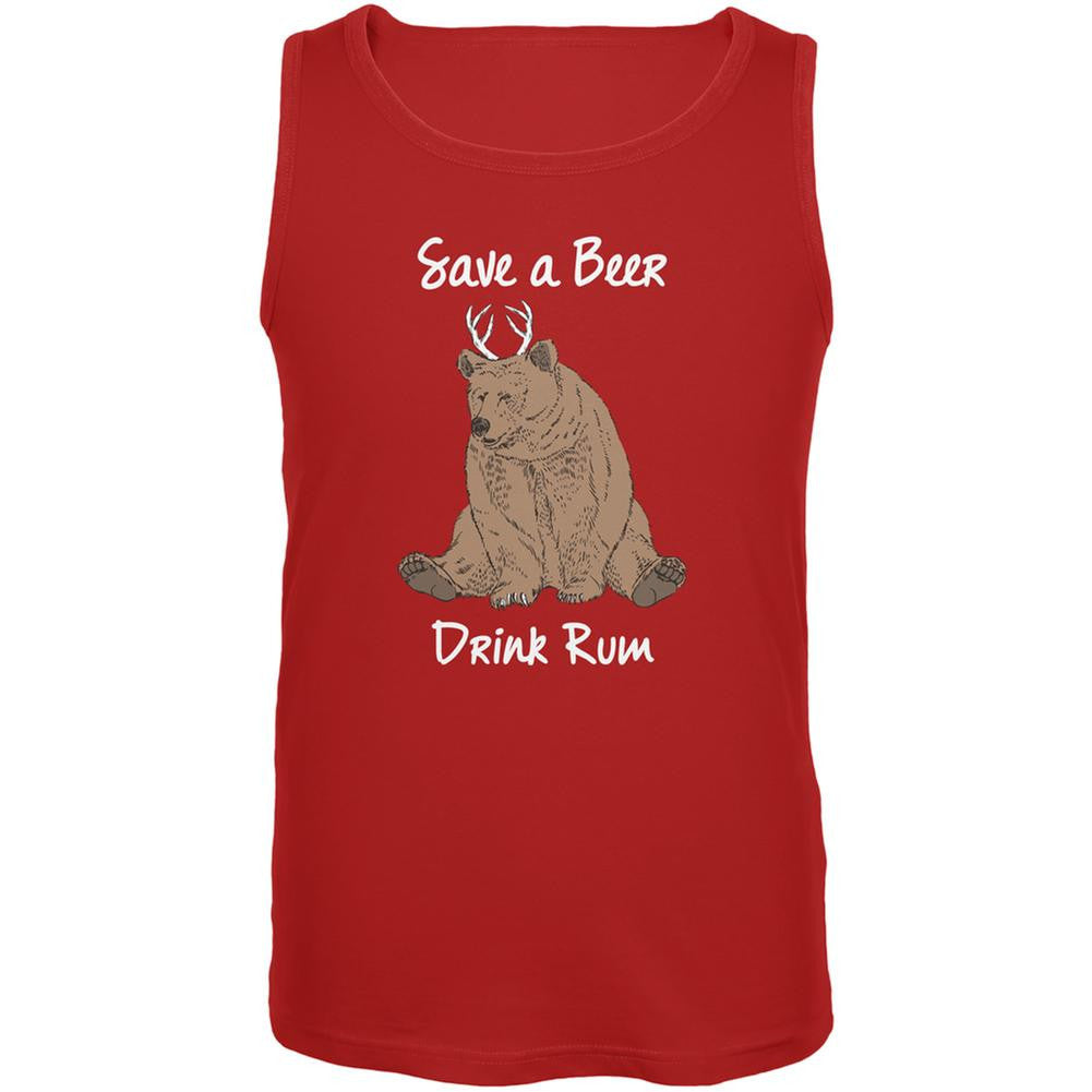 Save a Beer Drink Rum Red Adult Tank Top Men's Tank Tops Old Glory 2XL Red 