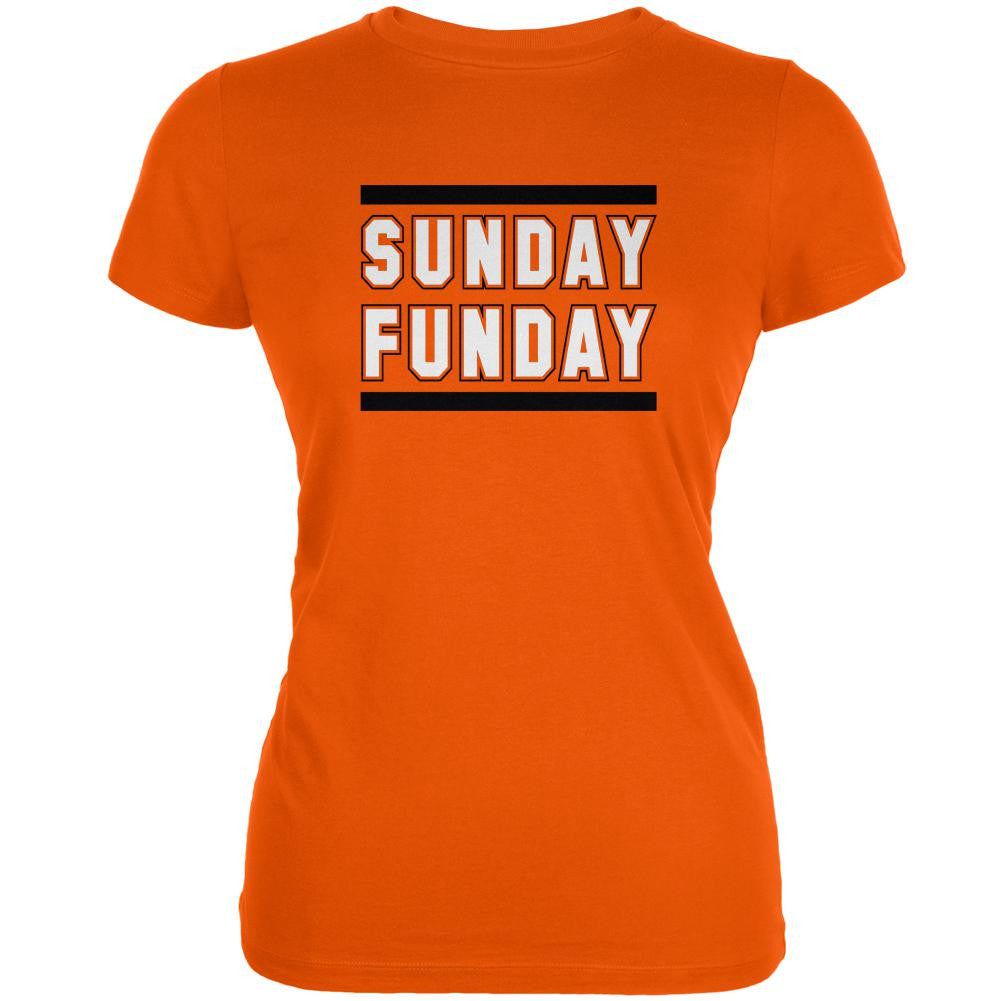 Sunday Funday Cincinnati Orange Juniors Soft T-Shirt Juniors T-Shirts Old Glory 2XL Orange 