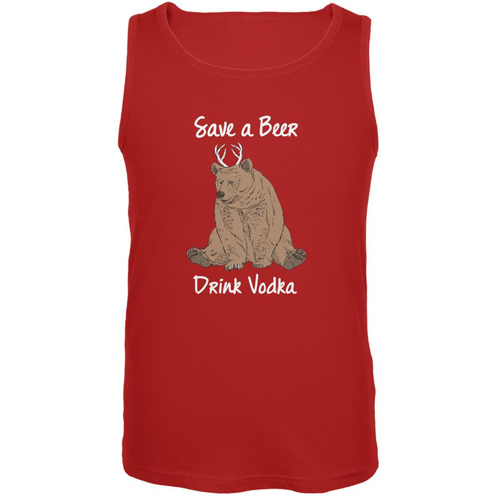 Save a Beer Drink Vodka Red Adult Tank Top Men's Tank Tops Old Glory 2XL Red 