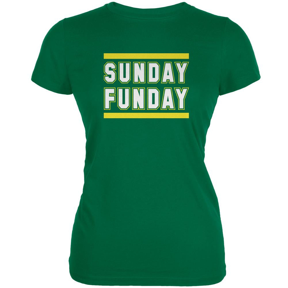 Sunday Funday Green Bay Kelly Green Juniors Soft T-Shirt Juniors T-Shirts Old Glory 2XL Green 