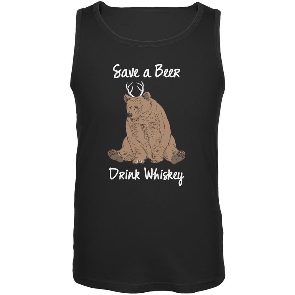 Save a Beer Drink Whiskey Black Adult Tank Top Men's Tank Tops Old Glory 2XL Black 