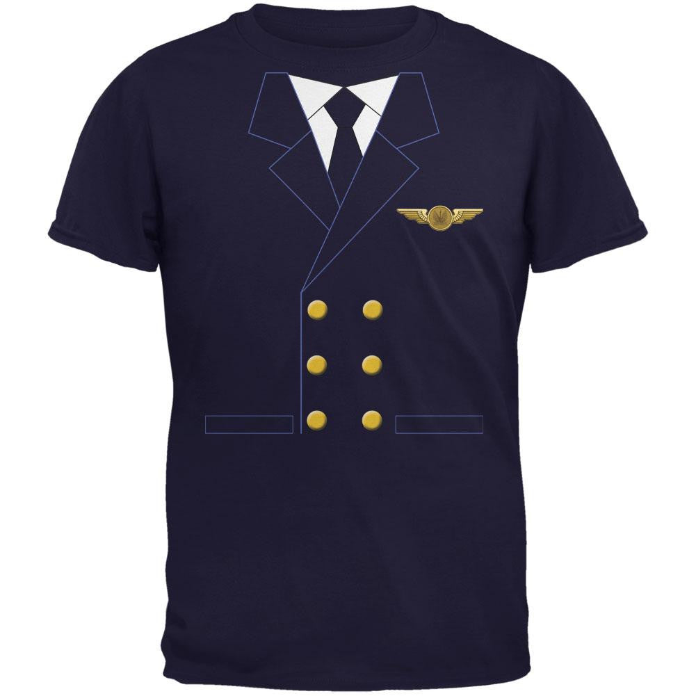 Halloween Airline Airplane Pilot Navy Youth T-Shirt Youth T-Shirts Old Glory LG Blue 