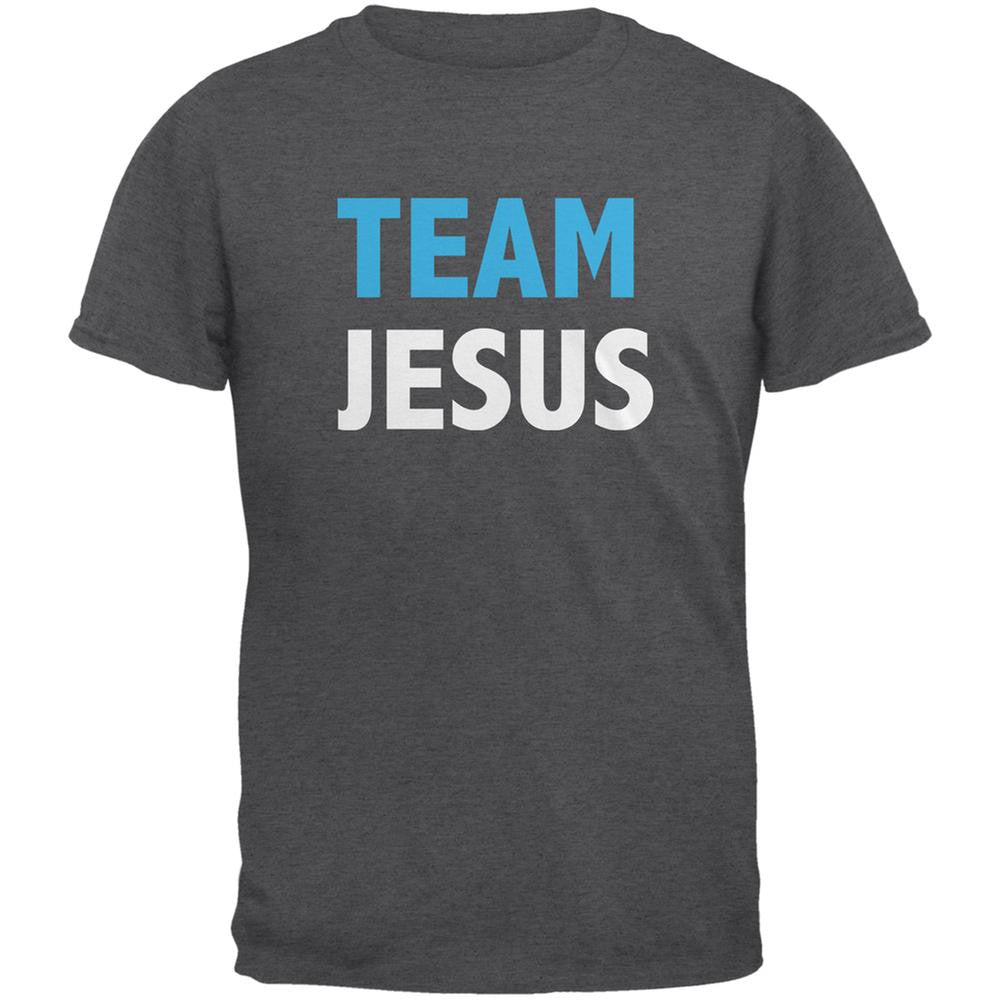 Team Jesus Dark Heather Adult T-Shirt Men's T-Shirts Old Glory 2XL Grey 