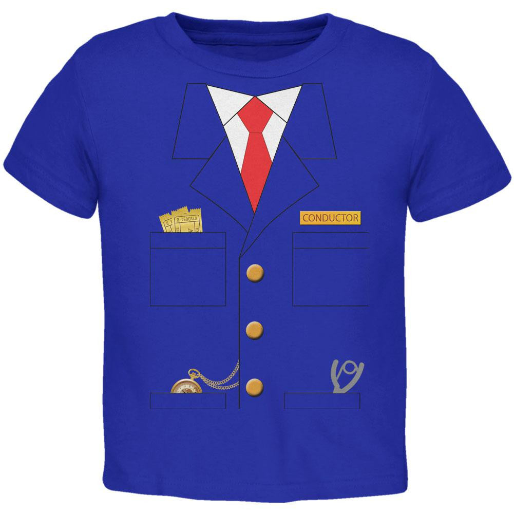 Halloween Train Conductor Costume Royal Toddler T-Shirt Toddler T-Shirts Old Glory 2T Blue 