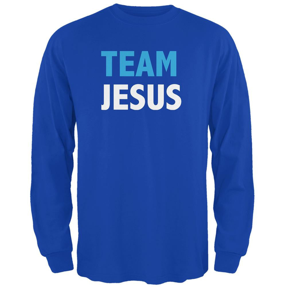 Team Jesus Royal Adult Long Sleeve T-Shirt Men's Long Sleeves Old Glory 2XL Blue 