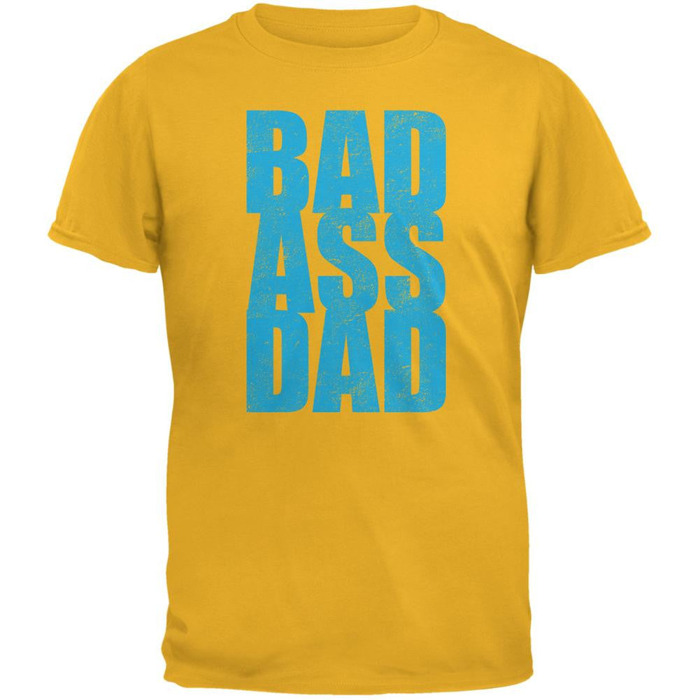 Bad Ass Dad Gold Adult T-Shirt Men's T-Shirts Old Glory 2XL Yellow 