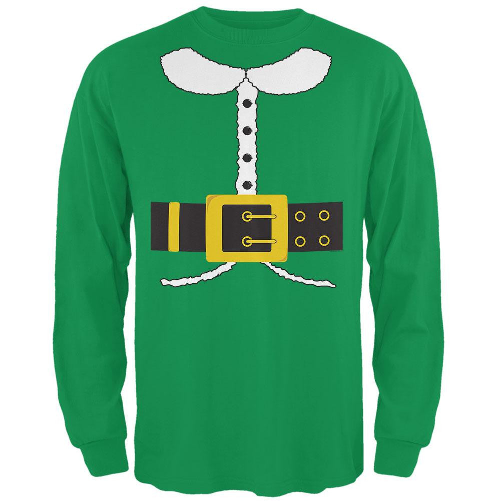 Holiday Elf Costume Irish Green Adult Long Sleeve T-Shirt Men's Long Sleeves Old Glory   