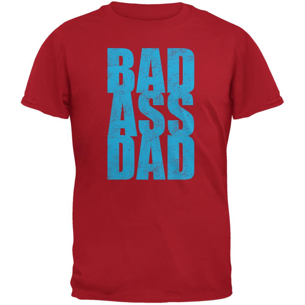 Bad Ass Dad Red Adult T-Shirt Men's T-Shirts Old Glory 2XL Red 