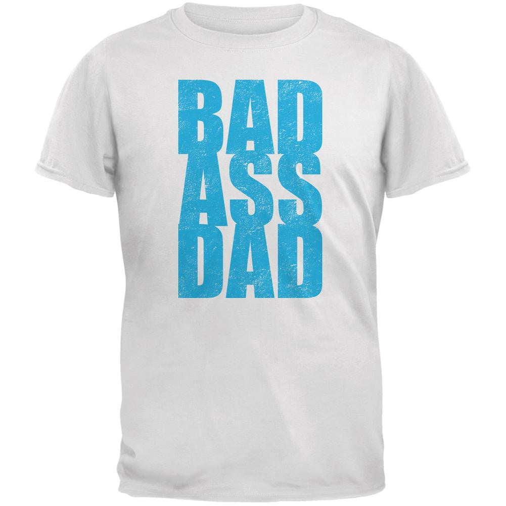 Bad Ass Dad White Adult T-Shirt Men's T-Shirts Old Glory 2XL White 