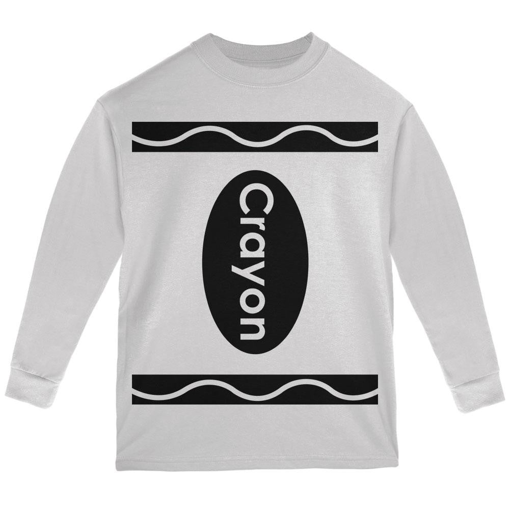 Halloween Crayon Costume White Youth Long Sleeve T-Shirt Youth Long Sleeves Old Glory   