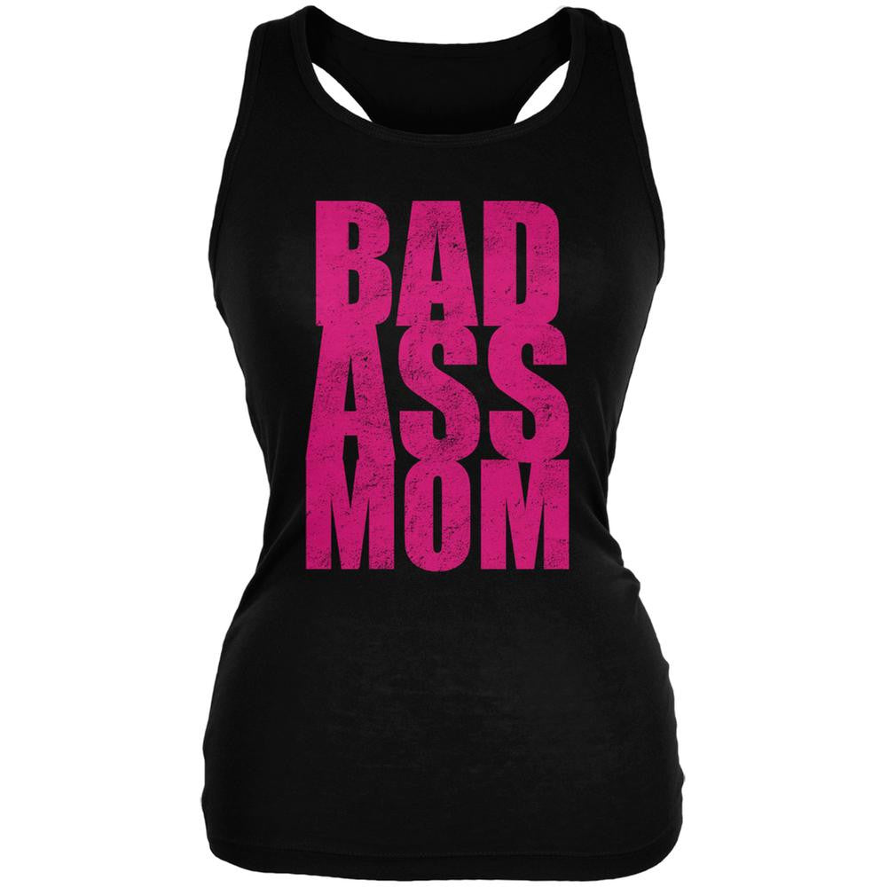 Bad Ass Mom Black Juniors Soft Tank Top Juniors T-Shirts Old Glory 2XL Black 