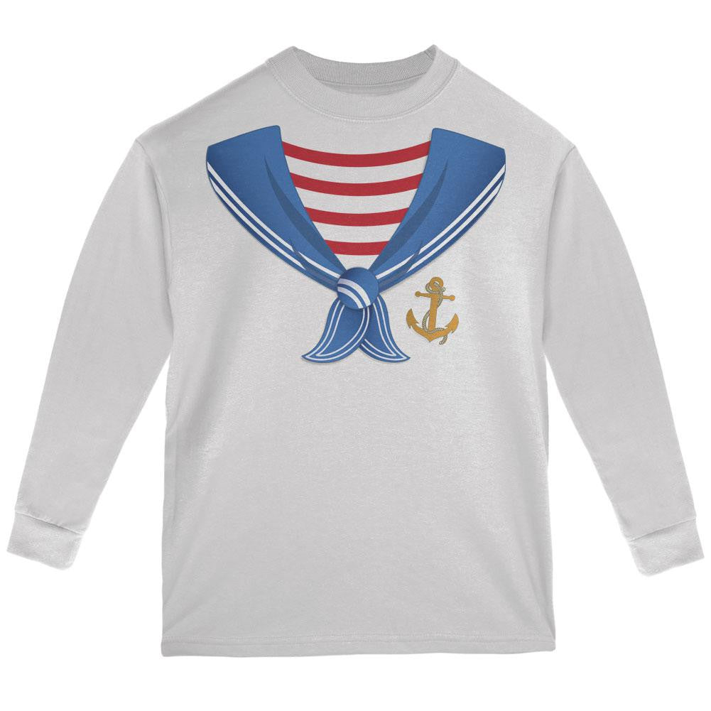 Halloween Sailor Costume White Youth Long Sleeve T-Shirt Youth Long Sleeves Old Glory   