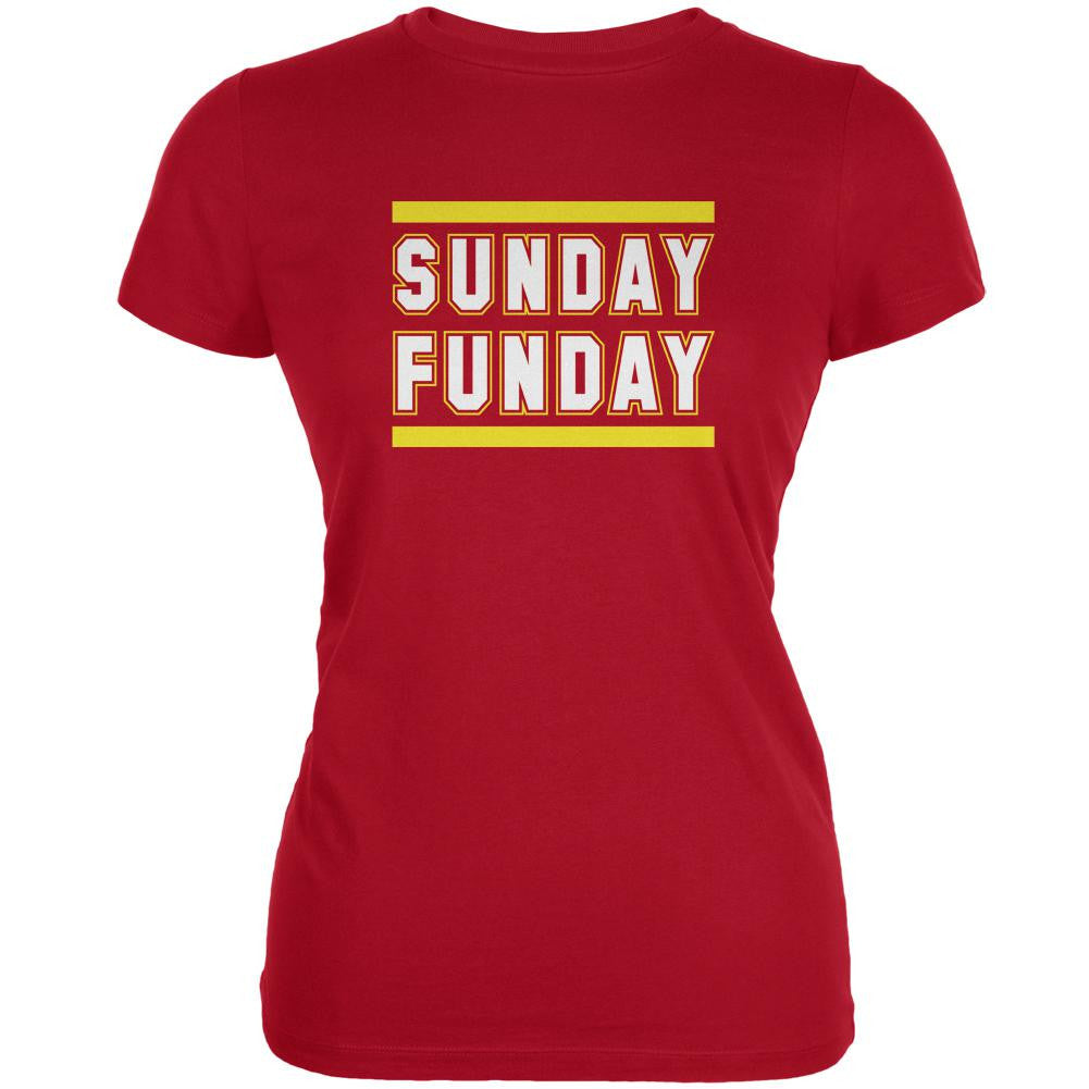 Sunday Funday Kansas City Red Juniors Soft T-Shirt Juniors T-Shirts Old Glory 2XL Red 