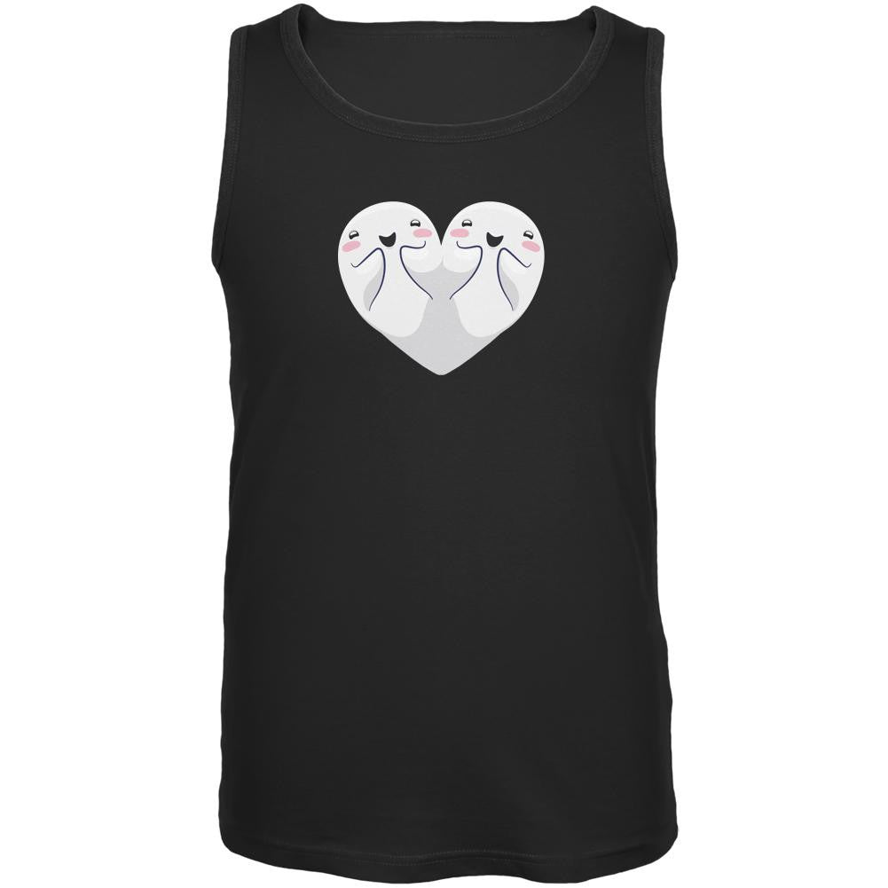 Halloween Heart Shaped Ghosts Black Adult Tank Top Men's Tank Tops Old Glory 2XL Black 