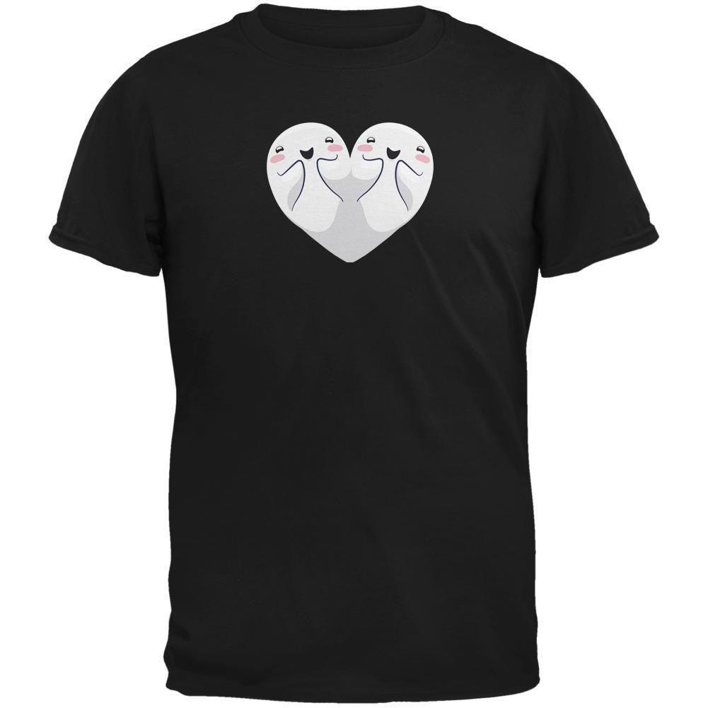 Halloween Heart Shaped Ghosts Black Youth T-Shirt Youth T-Shirts Old Glory LG Black 