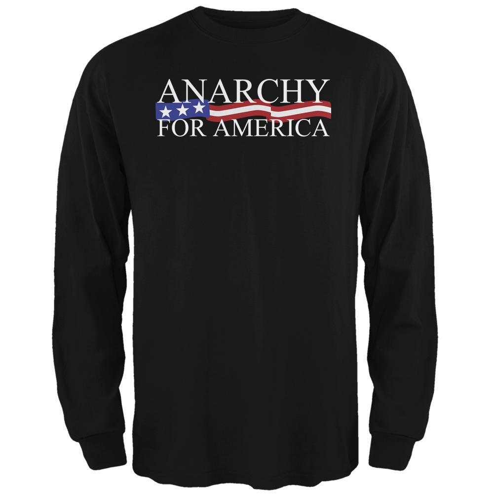 Election Anarchy for America Black Adult Long Sleeve T-Shirt Men's Long Sleeves Old Glory 2XL Black 